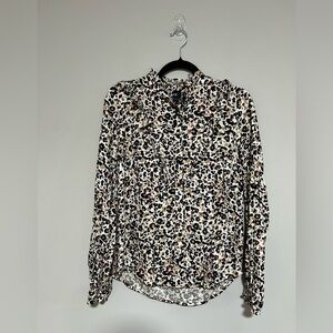 Maeve by Anthropologie Katia Leopard Button Down Top Size 4 Office Career